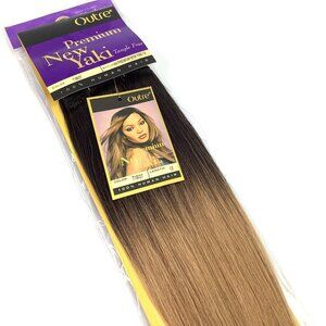 12" Outre Premium New Yaki 100% Human Hair Extensions T1B/27 Dark Root Blonde